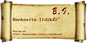 Benkovits Ildikó névjegykártya